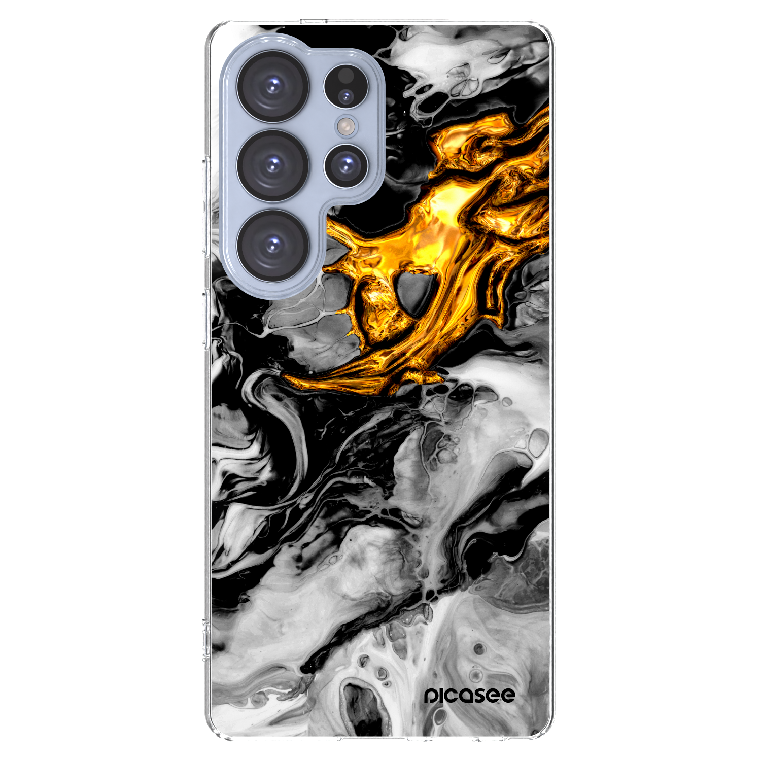 Picasee διαφανής θήκη σιλικόνης Samsung Galaxy S25 Ultra 5G - Black Gold 2