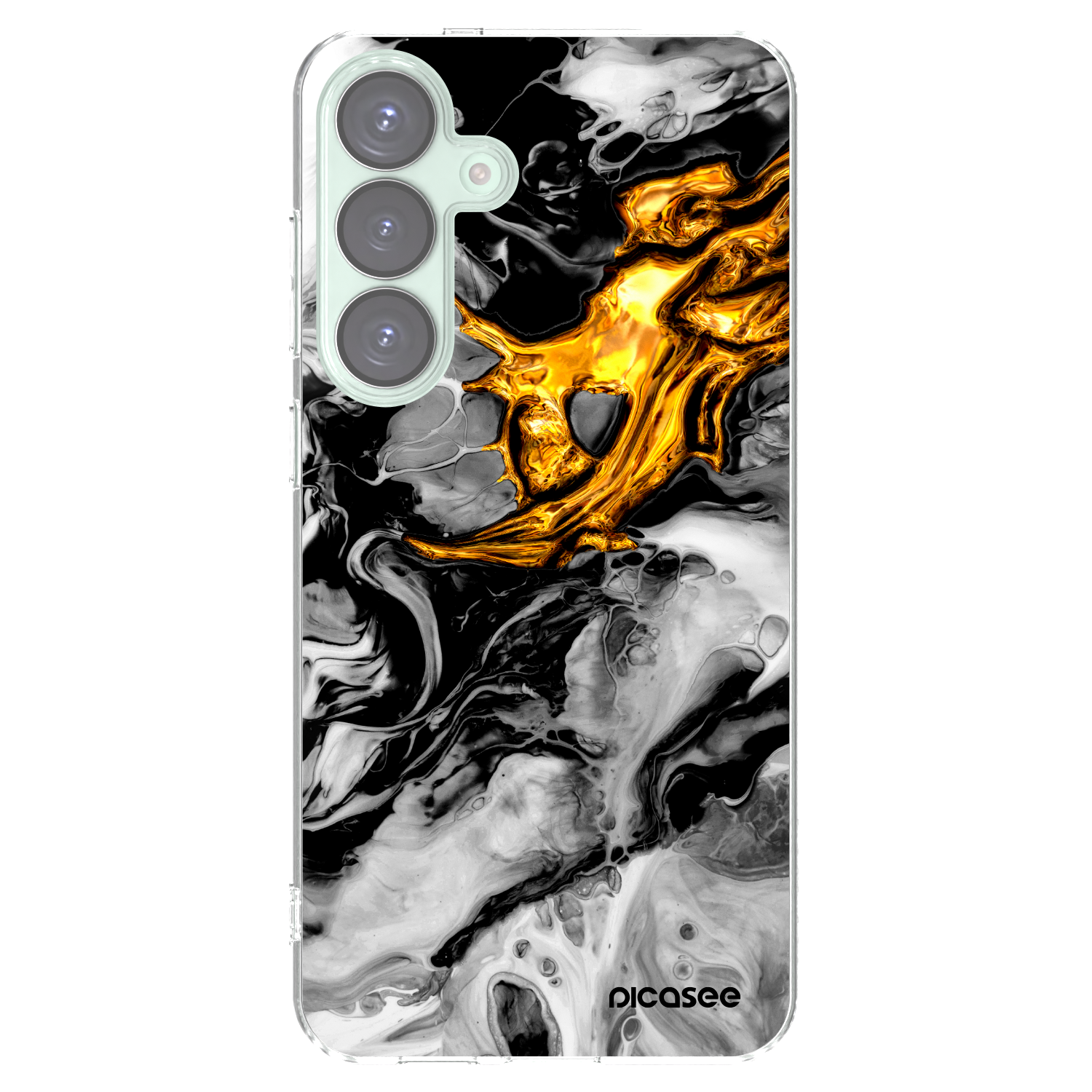 Picasee διαφανής θήκη σιλικόνης Samsung Galaxy S25+ 5G - Black Gold 2