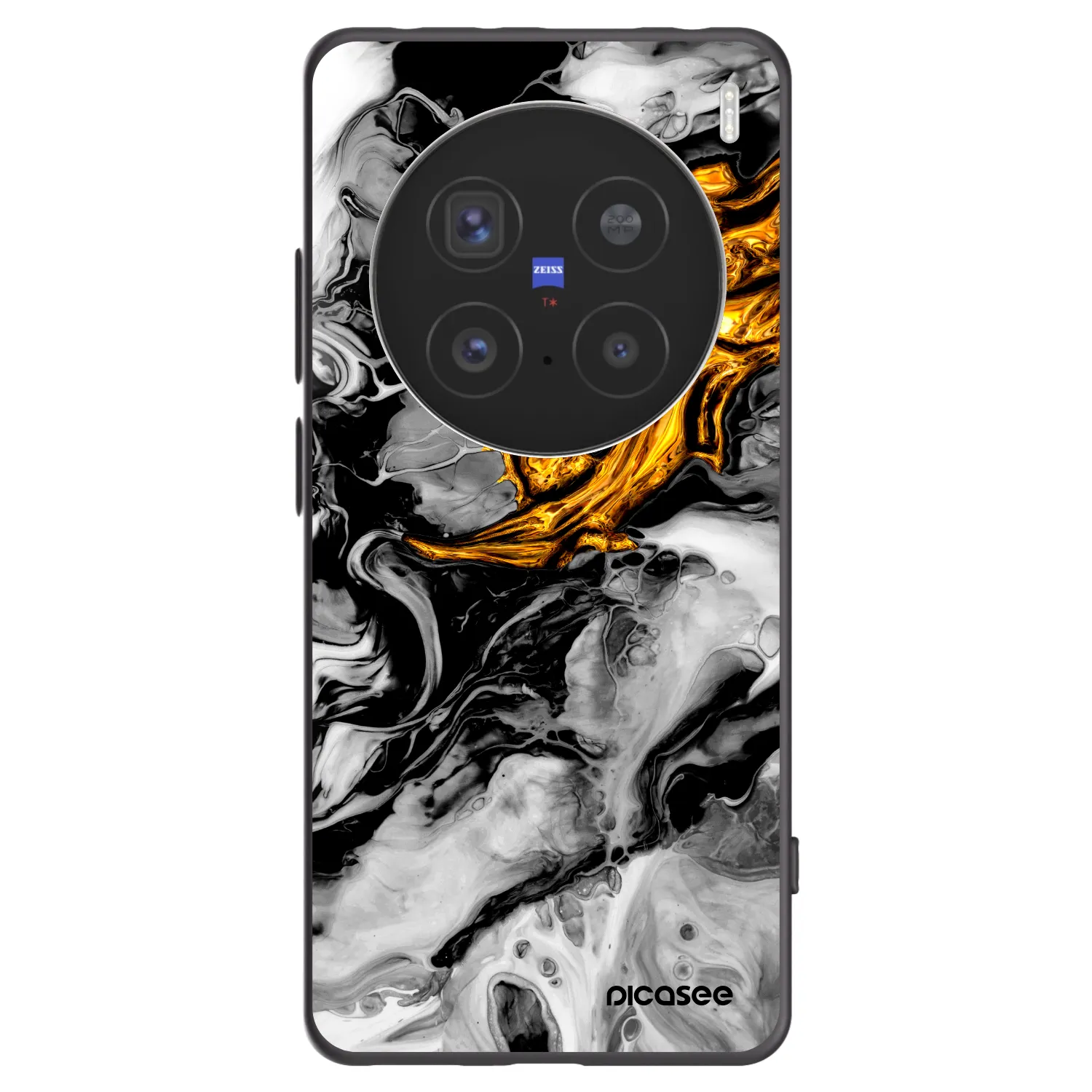 Picasee Μαύρη θήκη σιλικόνης για Vivo X200 Pro - Black Gold 2