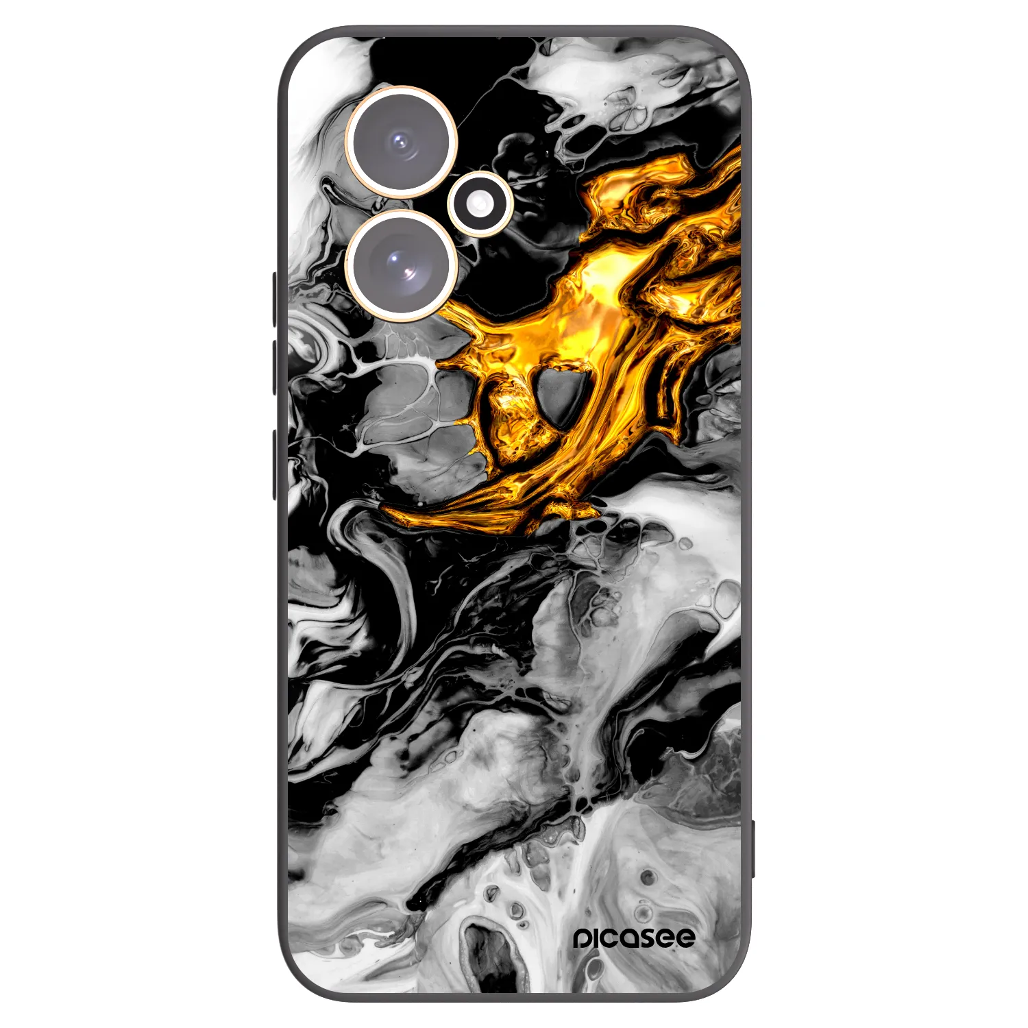 Picasee Μαύρη θήκη σιλικόνης για Honor 400 5G - Black Gold 2