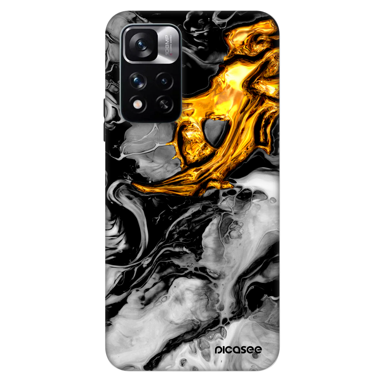 Picasee Fashion Case για Xiaomi Redmi Note 11 Pro 5G - Black Gold 2