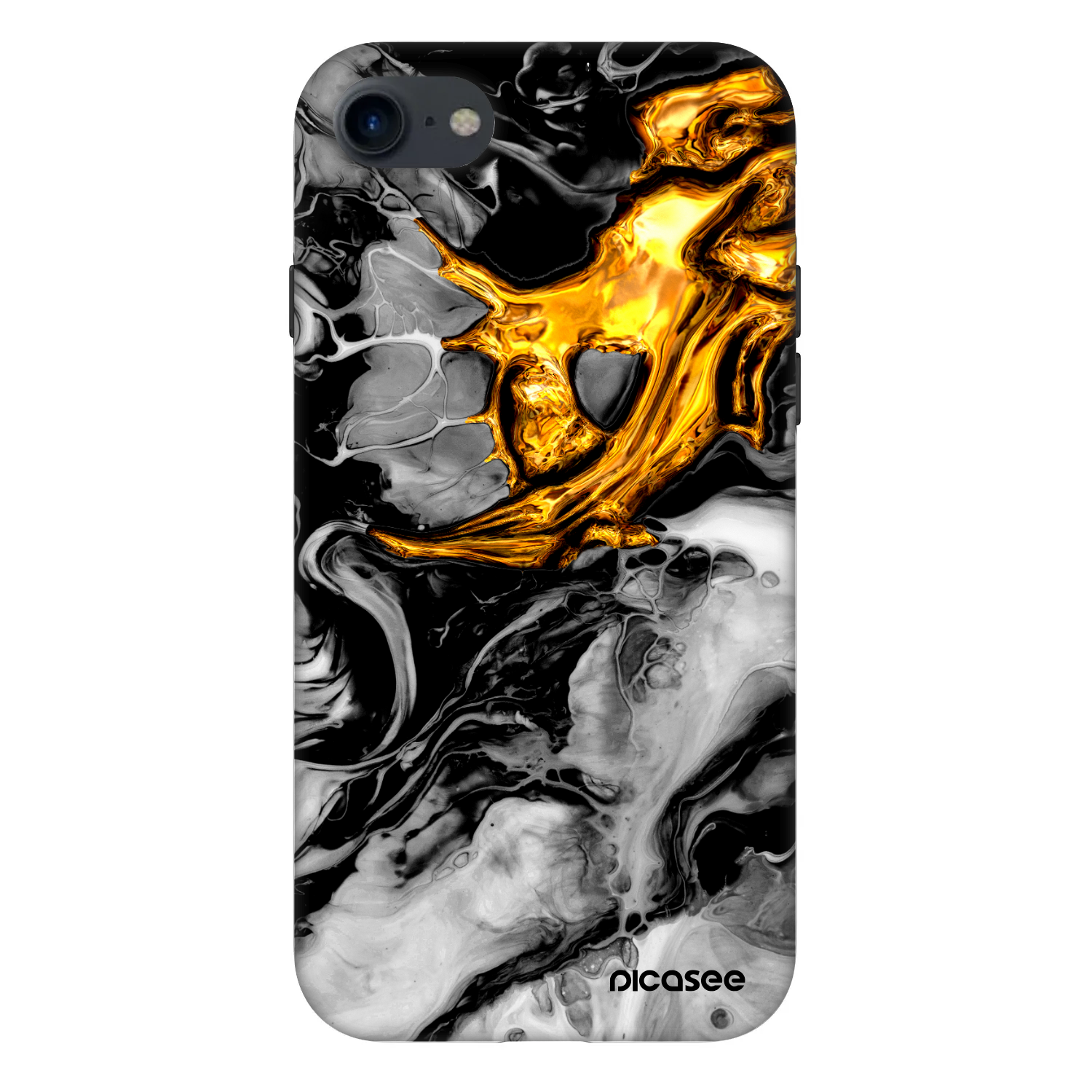 Picasee Fashion Case για Apple iPhone 8 - Black Gold 2