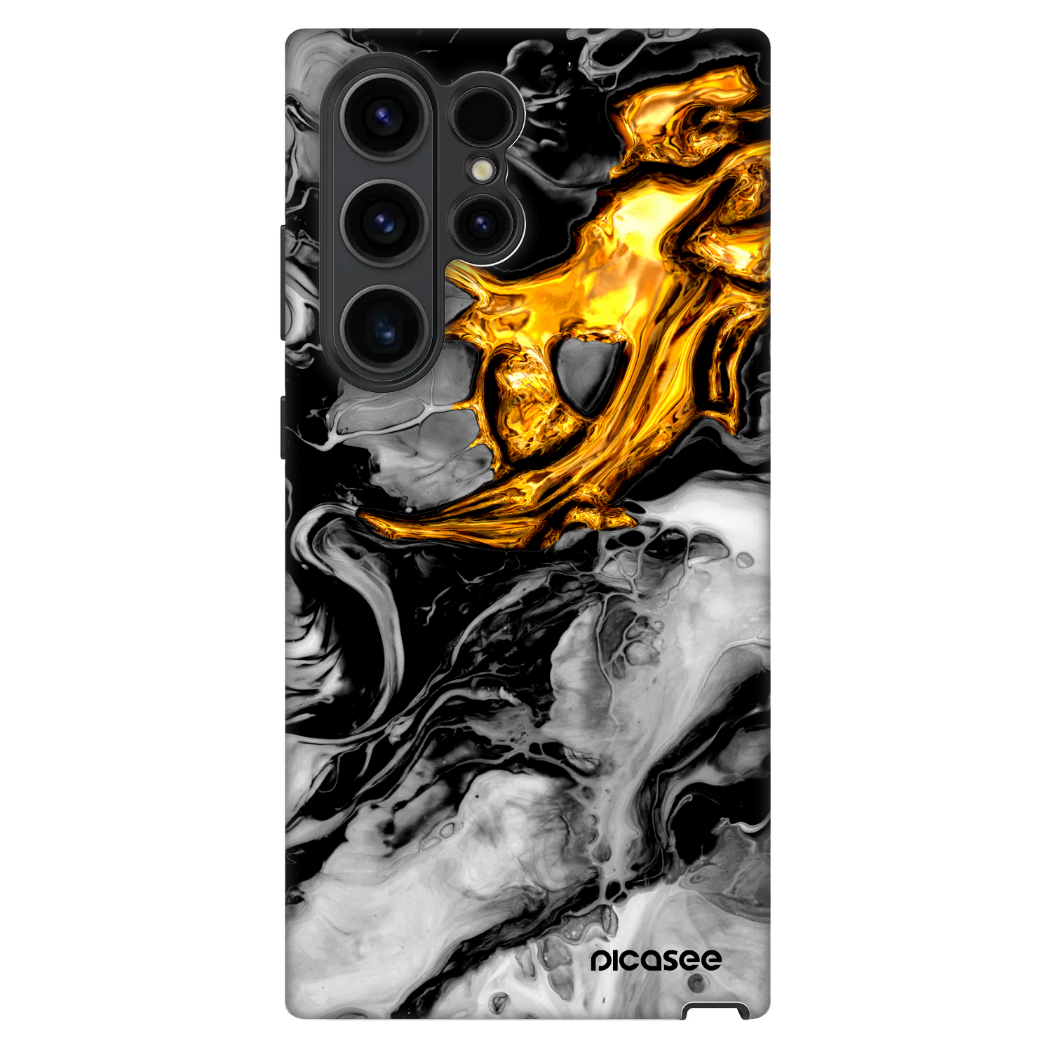 Picasee Fashion Case για Samsung Galaxy S23 Ultra 5G - Black Gold 2