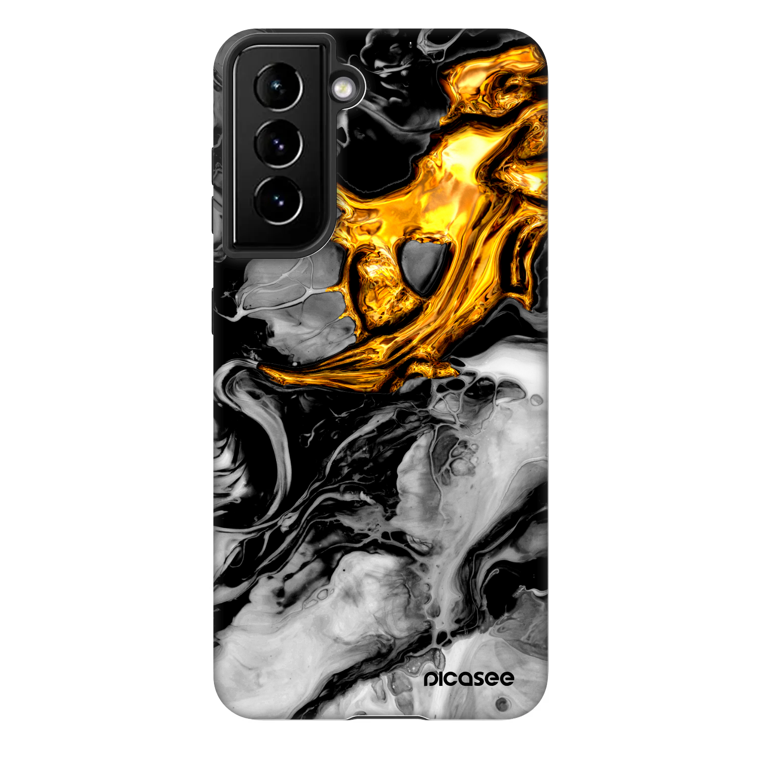 Picasee Fashion Case για Samsung Galaxy S21 FE 5G - Black Gold 2
