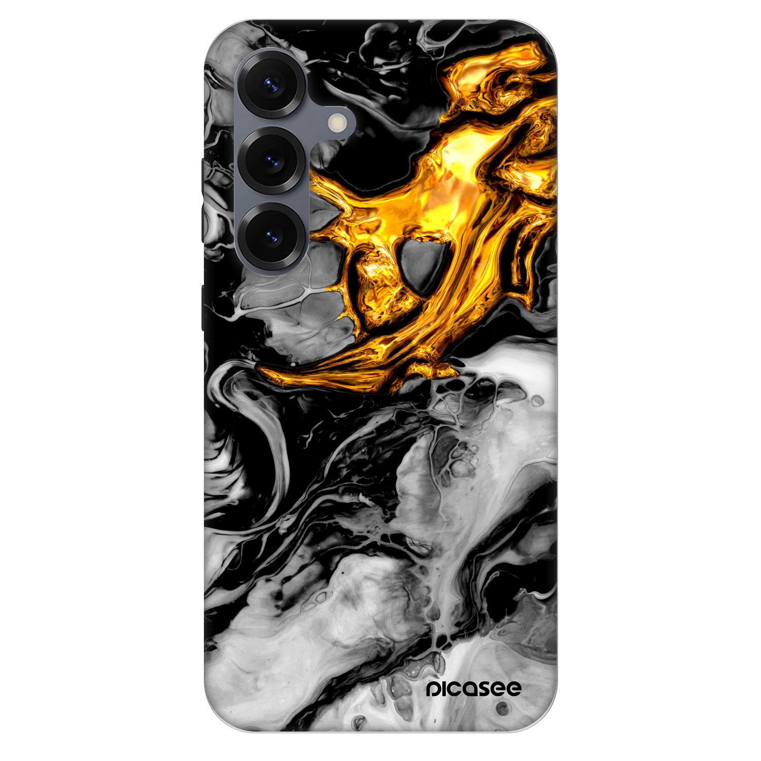 Picasee Fashion Case PowerShare pro Samsung Galaxy S25 5G - Black Gold 2