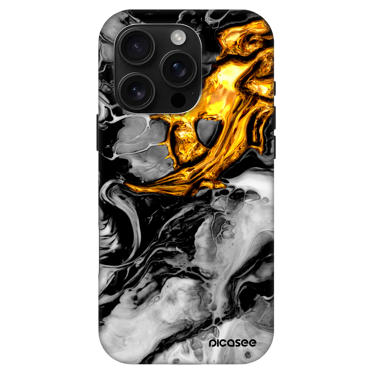 Picasee Fashion Case MagSafe για Apple iPhone 16 Pro - Black Gold 2