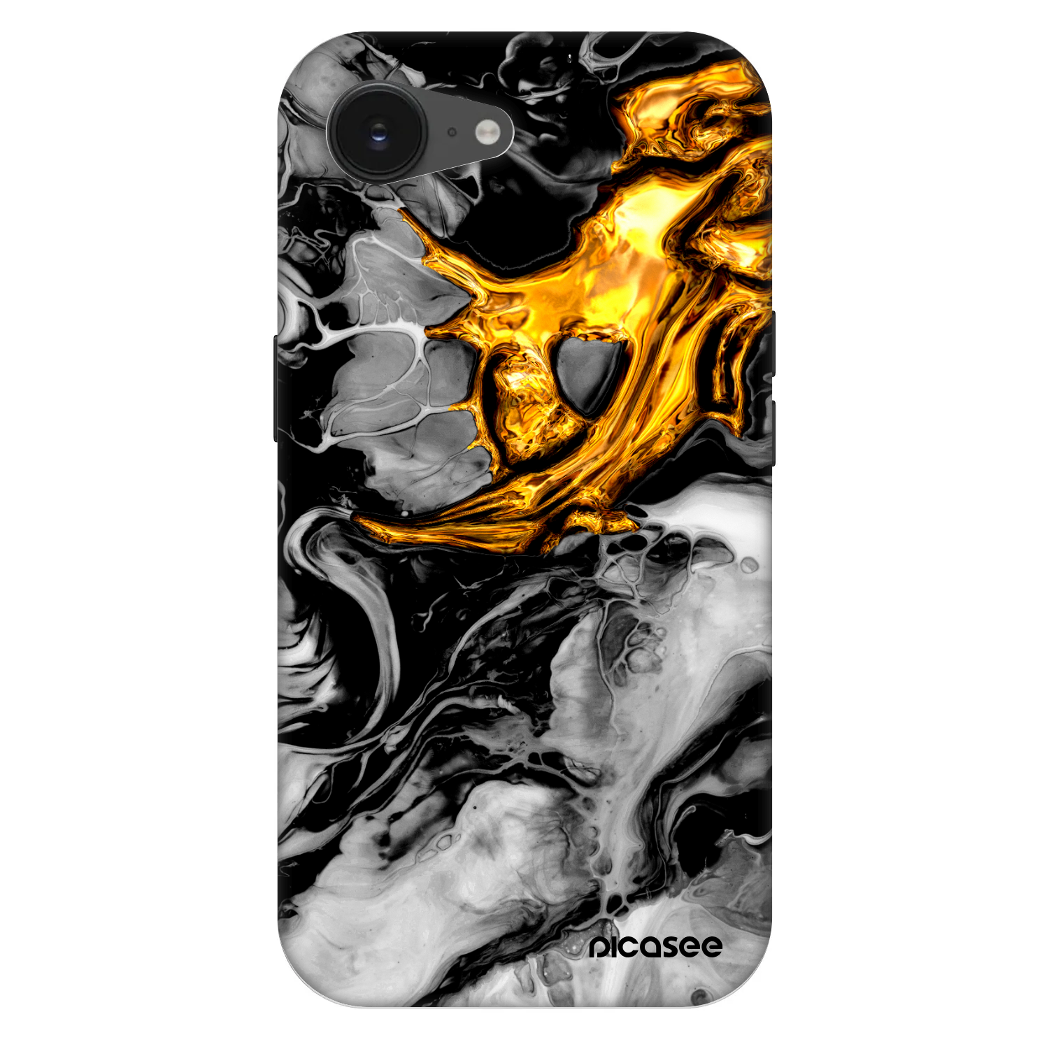 Picasee Fashion Case MagSafe για Apple iPhone 16e - Black Gold 2