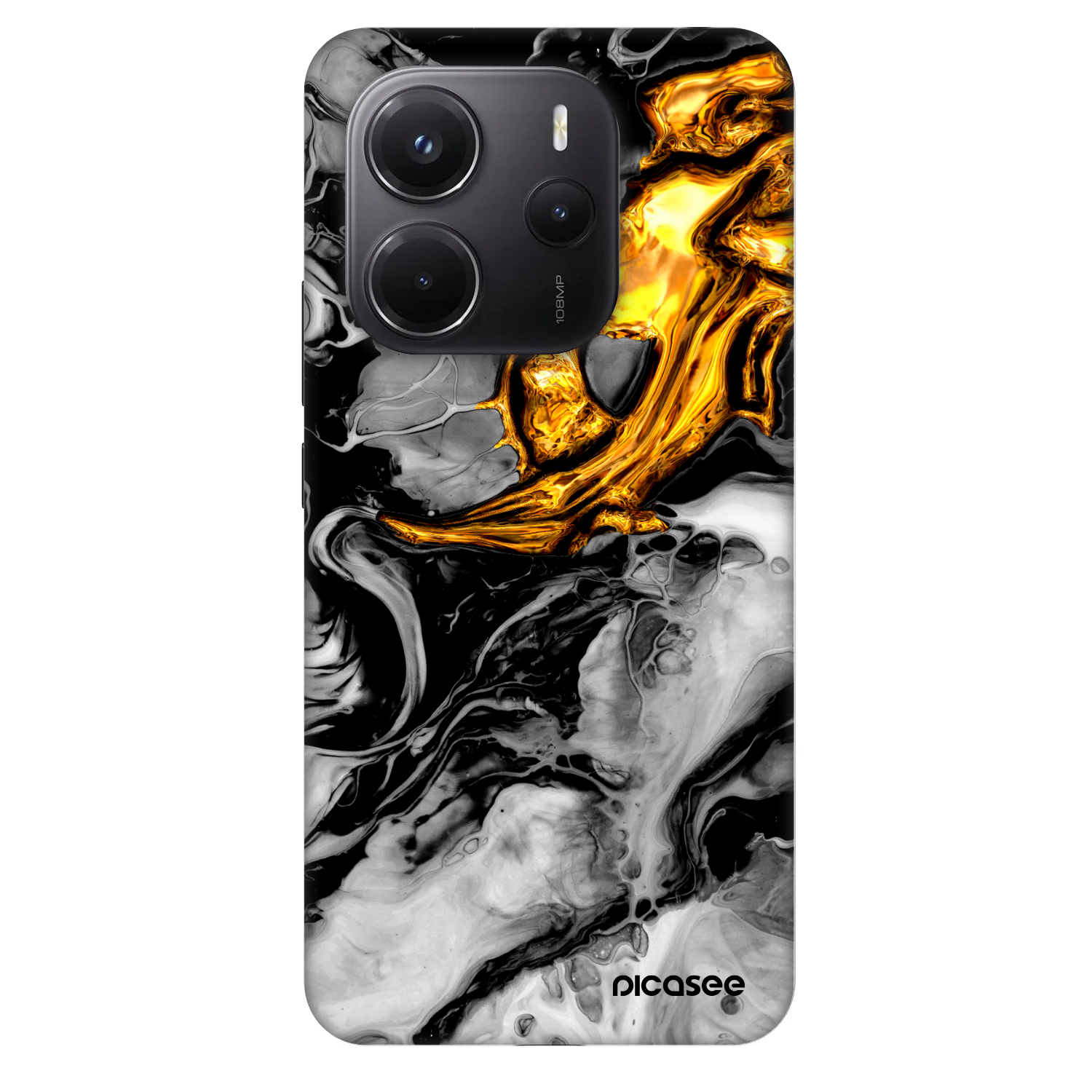 Picasee Fashion Case για Xiaomi Redmi Note 14 4G - Black Gold 2