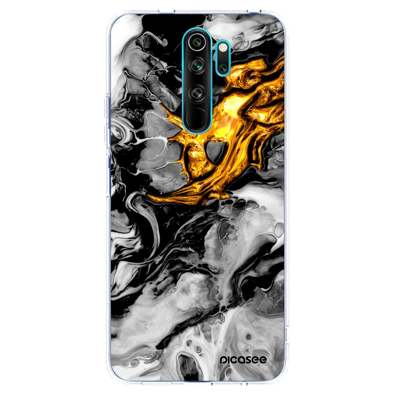 Picasee διαφανής θήκη σιλικόνης Xiaomi Redmi Note 8 Pro - Black Gold 2