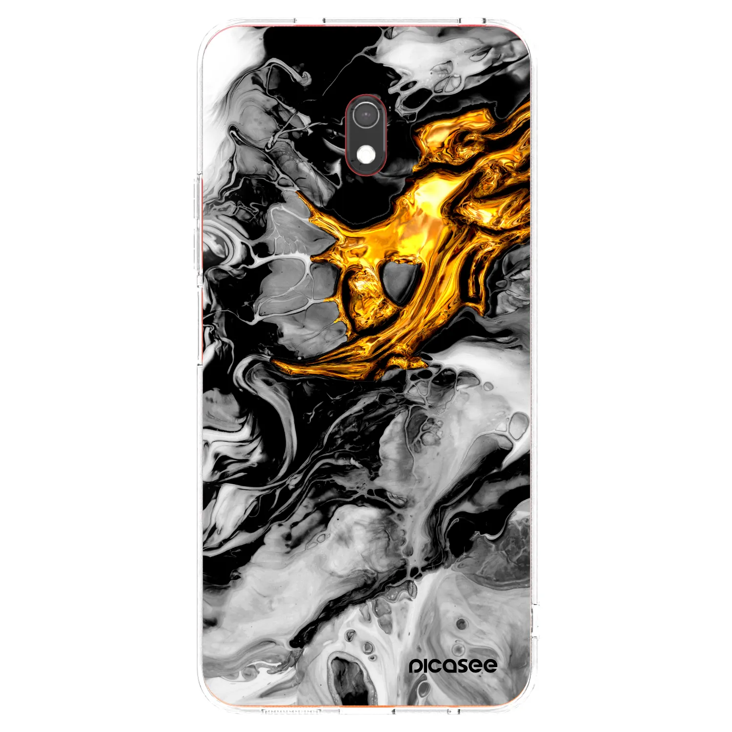 Picasee διαφανής θήκη σιλικόνης Xiaomi Redmi 8A - Black Gold 2