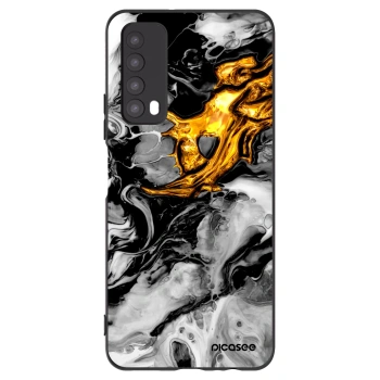 Picasee Μαύρη θήκη σιλικόνης για Huawei P Smart 2021 - Black Gold 2