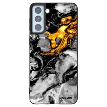 Picasee Μαύρη θήκη σιλικόνης για Samsung Galaxy S21+ 5G G996F - Black Gold 2