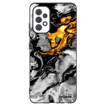 Picasee Μαύρη θήκη σιλικόνης για Samsung Galaxy A32 5G A326B - Black Gold 2