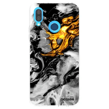 Picasee διαφανής θήκη σιλικόνης Huawei P20 Lite - Black Gold 2