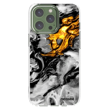 Picasee διαφανής θήκη σιλικόνης Apple iPhone 13 Pro - Black Gold 2