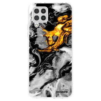 Picasee διαφανής θήκη σιλικόνης Samsung Galaxy A22 A225F 4G - Black Gold 2