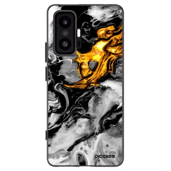 Picasee Μαύρη θήκη σιλικόνης για Xiaomi 11T Pro - Black Gold 2