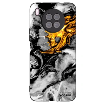 Picasee Μαύρη θήκη σιλικόνης για Huawei Nova 8i - Black Gold 2