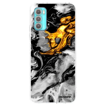 Picasee διαφανής θήκη σιλικόνης Motorola Moto G60 - Black Gold 2