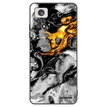Picasee Μαύρη θήκη σιλικόνης για Xiaomi Redmi Note 11 - Black Gold 2