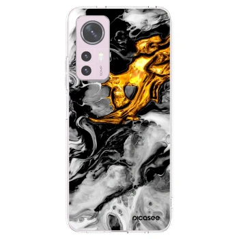 Picasee διαφανής θήκη σιλικόνης Xiaomi 12 - Black Gold 2