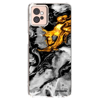 Picasee διαφανής θήκη σιλικόνης Motorola Moto G32 - Black Gold 2