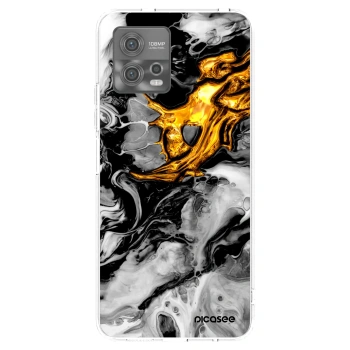 Picasee διαφανής θήκη σιλικόνης Motorola Moto G72 - Black Gold 2