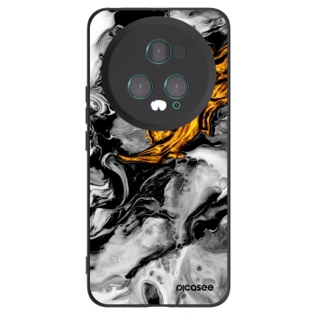 Picasee Μαύρη θήκη σιλικόνης για Honor Magic5 Pro - Black Gold 2