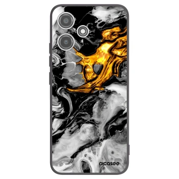Picasee Μαύρη θήκη σιλικόνης για Xiaomi Redmi 12 5G - Black Gold 2