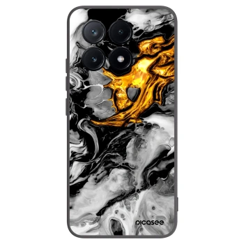 Picasee Μαύρη θήκη σιλικόνης για Xiaomi Poco X6 Pro - Black Gold 2