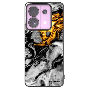 Picasee Μαύρη θήκη σιλικόνης για Xiaomi Redmi Note 13 Pro 5G - Black Gold 2