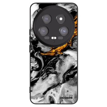 Picasee Μαύρη θήκη σιλικόνης για Xiaomi 14 Ultra - Black Gold 2