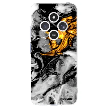 Picasee διαφανής θήκη σιλικόνης Xiaomi Redmi 14C - Black Gold 2