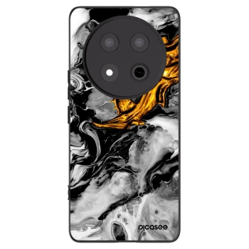 Picasee Μαύρη θήκη σιλικόνης για Honor Magic7 Lite 5G - Black Gold 2