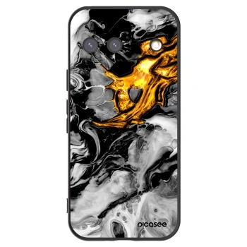 Picasee Μαύρη θήκη σιλικόνης για Google Pixel 9 - Black Gold 2