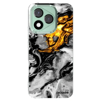 Picasee διαφανής θήκη σιλικόνης Honor 400 Lite 5G - Black Gold 2