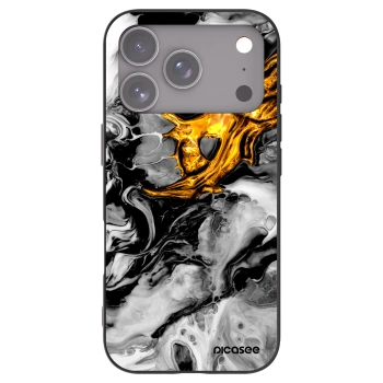 Picasee Μαύρη θήκη σιλικόνης για Apple iPhone 17 Pro - Black Gold 2
