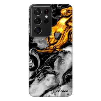 Picasee Fashion Case για Samsung Galaxy S21 Ultra 5G G998B - Black Gold 2