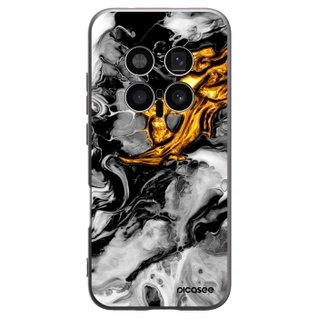 Picasee Μαύρη θήκη σιλικόνης για Honor Magic8 Pro 5G - Black Gold 2