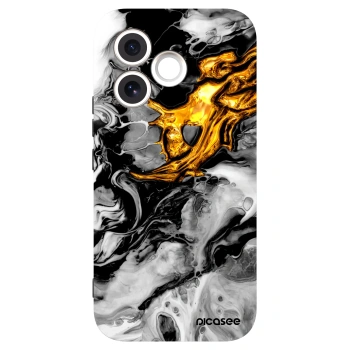 Picasee Μαύρη θήκη σιλικόνης για Honor 600 Lite - Black Gold 2