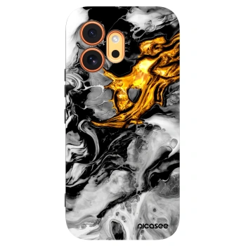 Picasee Μαύρη θήκη σιλικόνης για Honor 600 - Black Gold 2