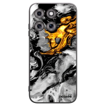 Picasee Μαύρη θήκη σιλικόνης για Motorola Moto G77 - Black Gold 2