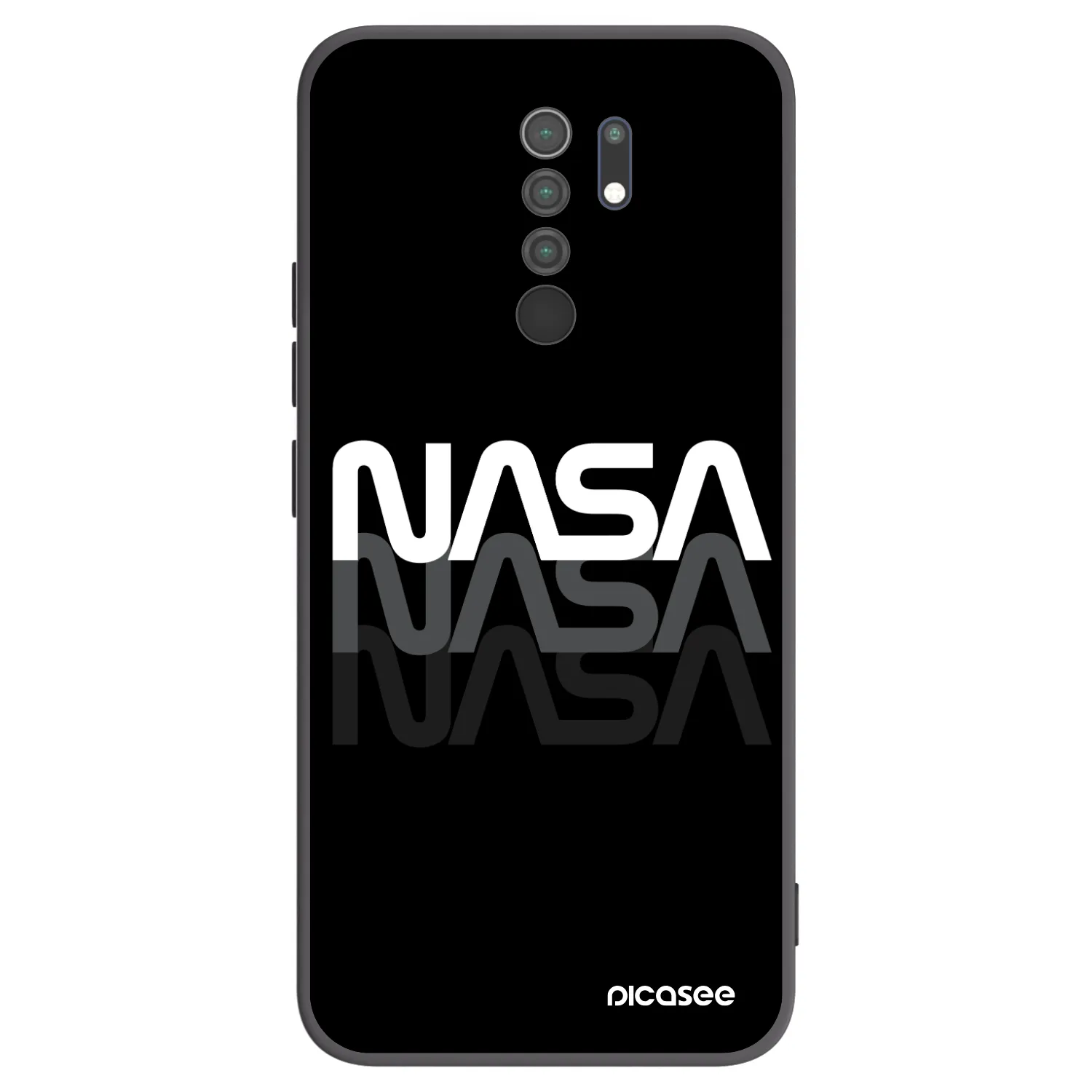 Picasee Μαύρη θήκη σιλικόνης για Xiaomi Redmi 9 - NASA Triple