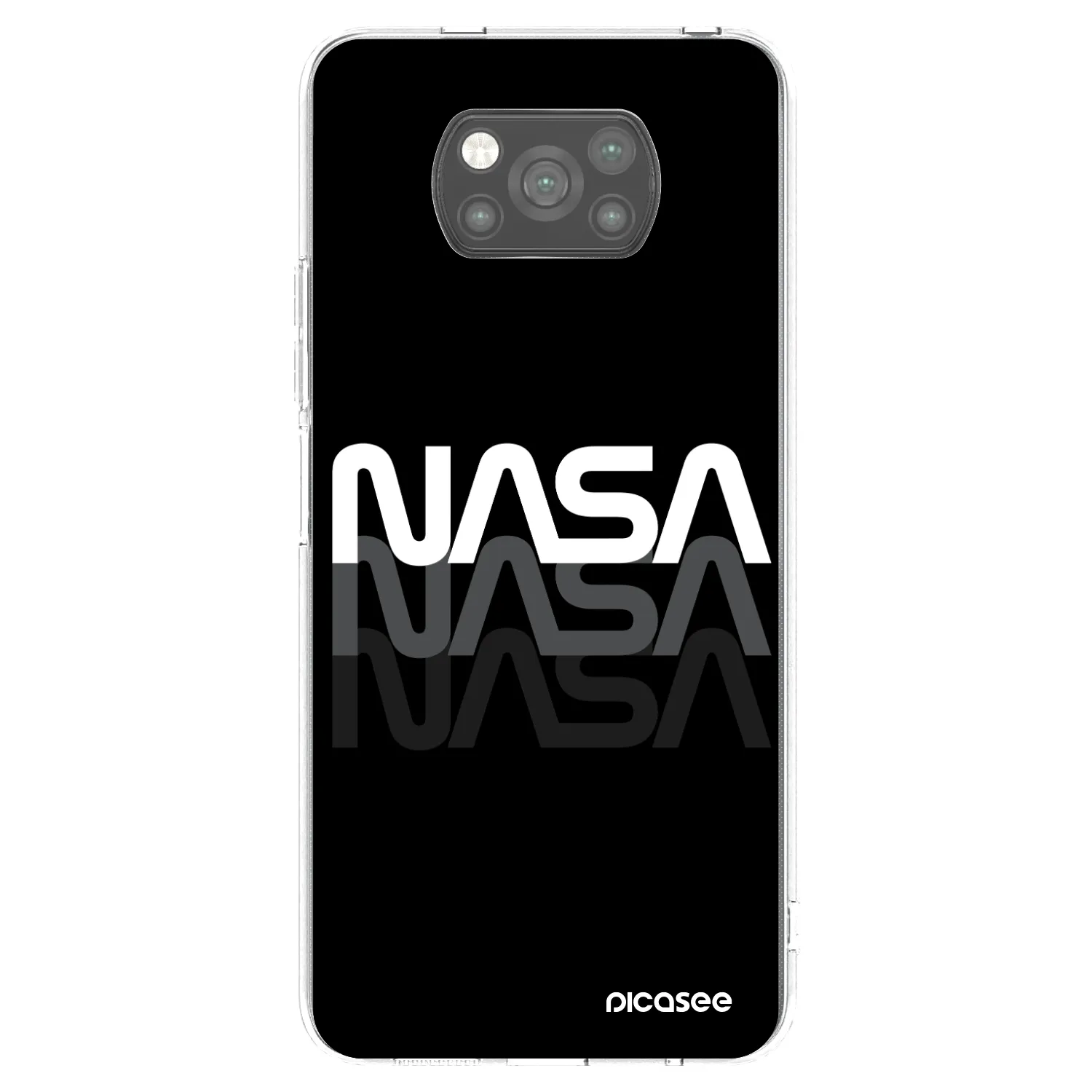 Picasee Μαύρη θήκη σιλικόνης για Xiaomi Poco X3 - NASA Triple