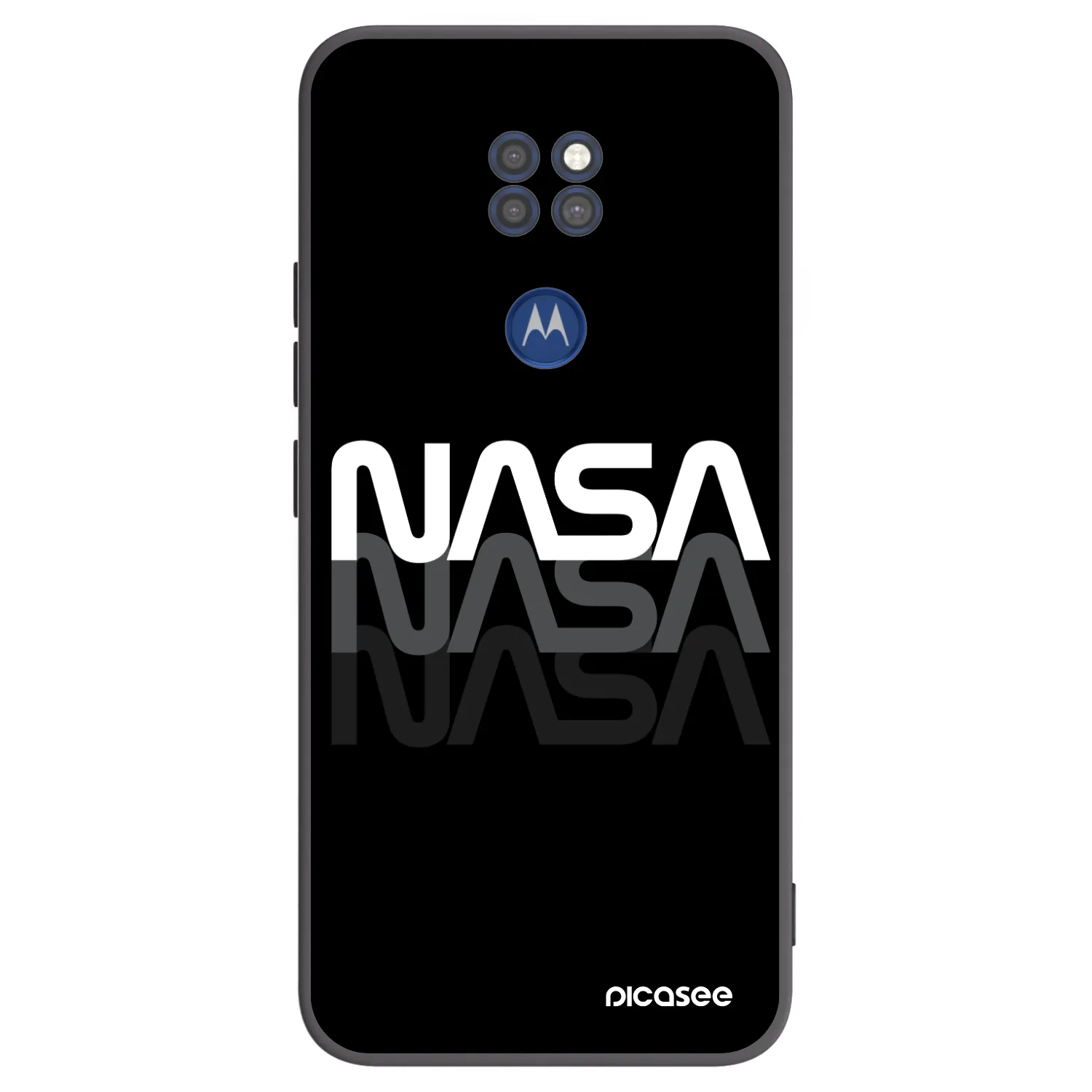 Picasee Μαύρη θήκη σιλικόνης για Motorola Moto G9 Play - NASA Triple