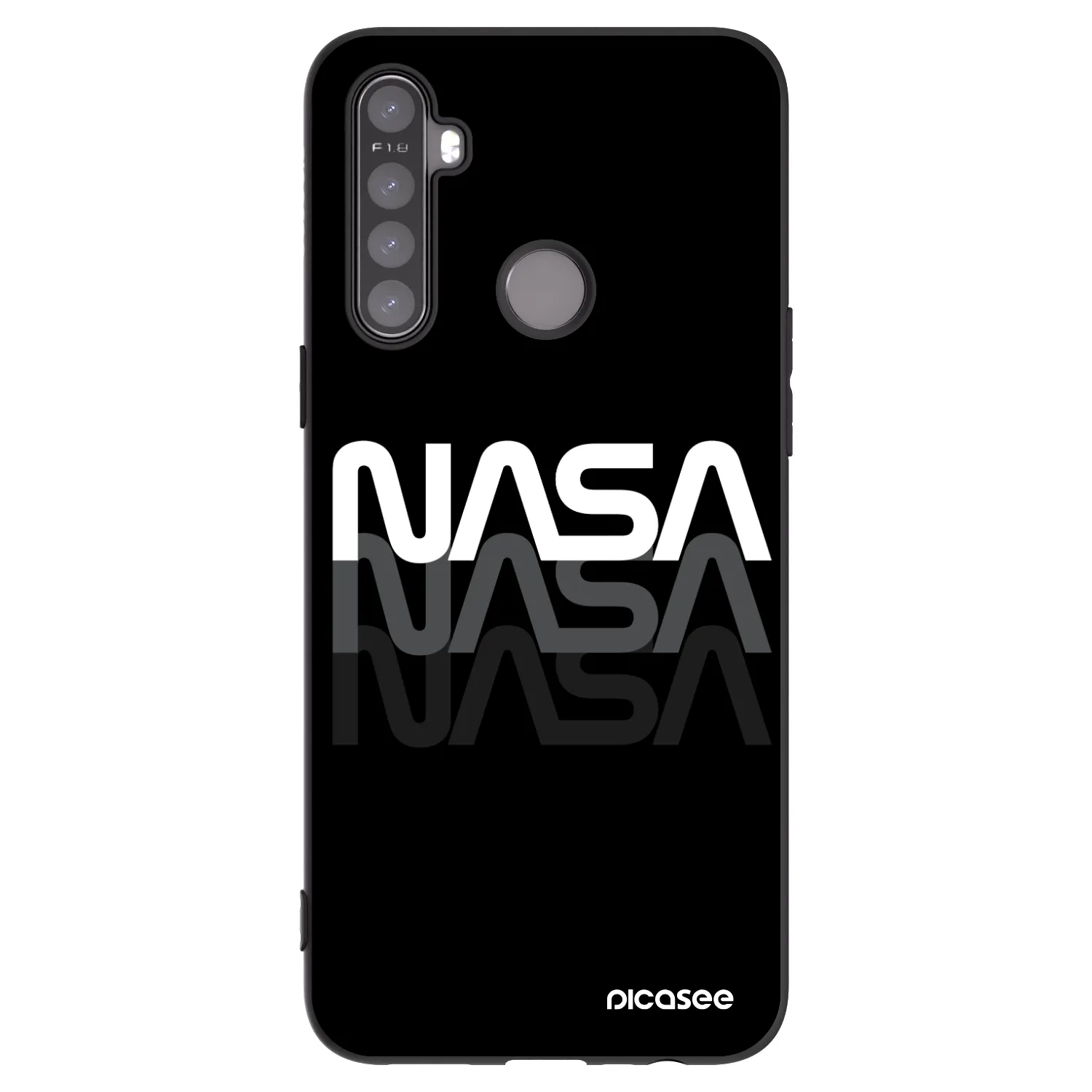 Picasee Μαύρη θήκη σιλικόνης για Realme 6i - NASA Triple