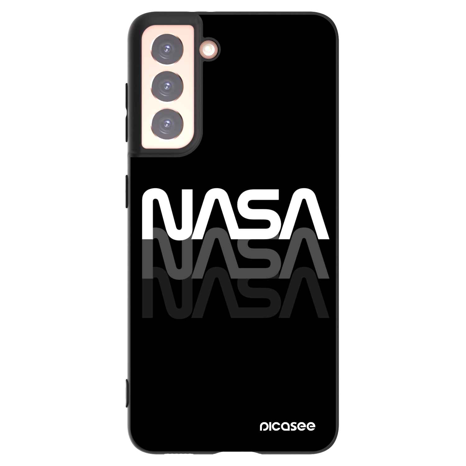 Picasee Μαύρη θήκη σιλικόνης για Samsung Galaxy S21 5G G991B - NASA Triple