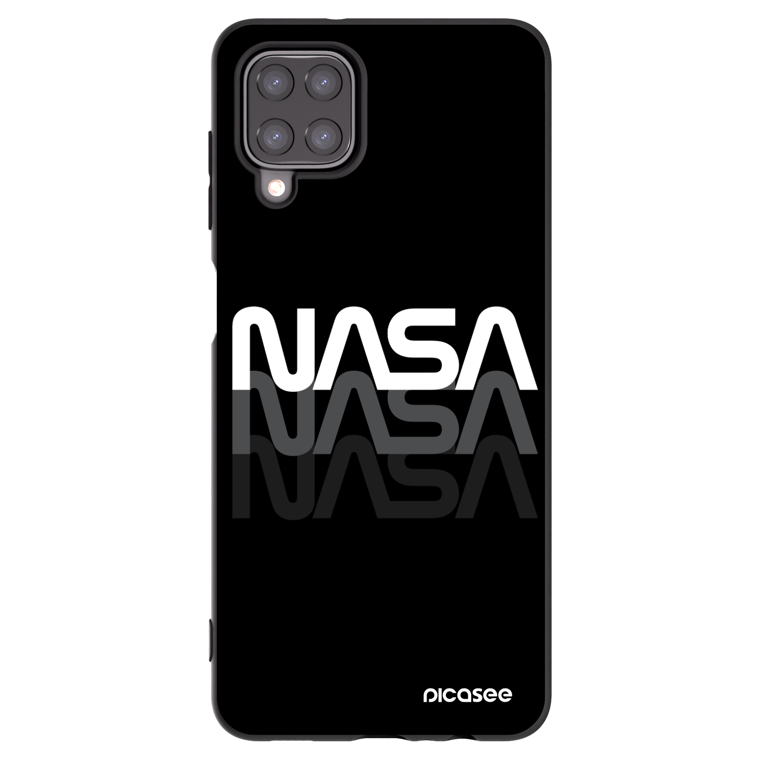 Picasee Μαύρη θήκη σιλικόνης για Samsung Galaxy A12 A125F - NASA Triple