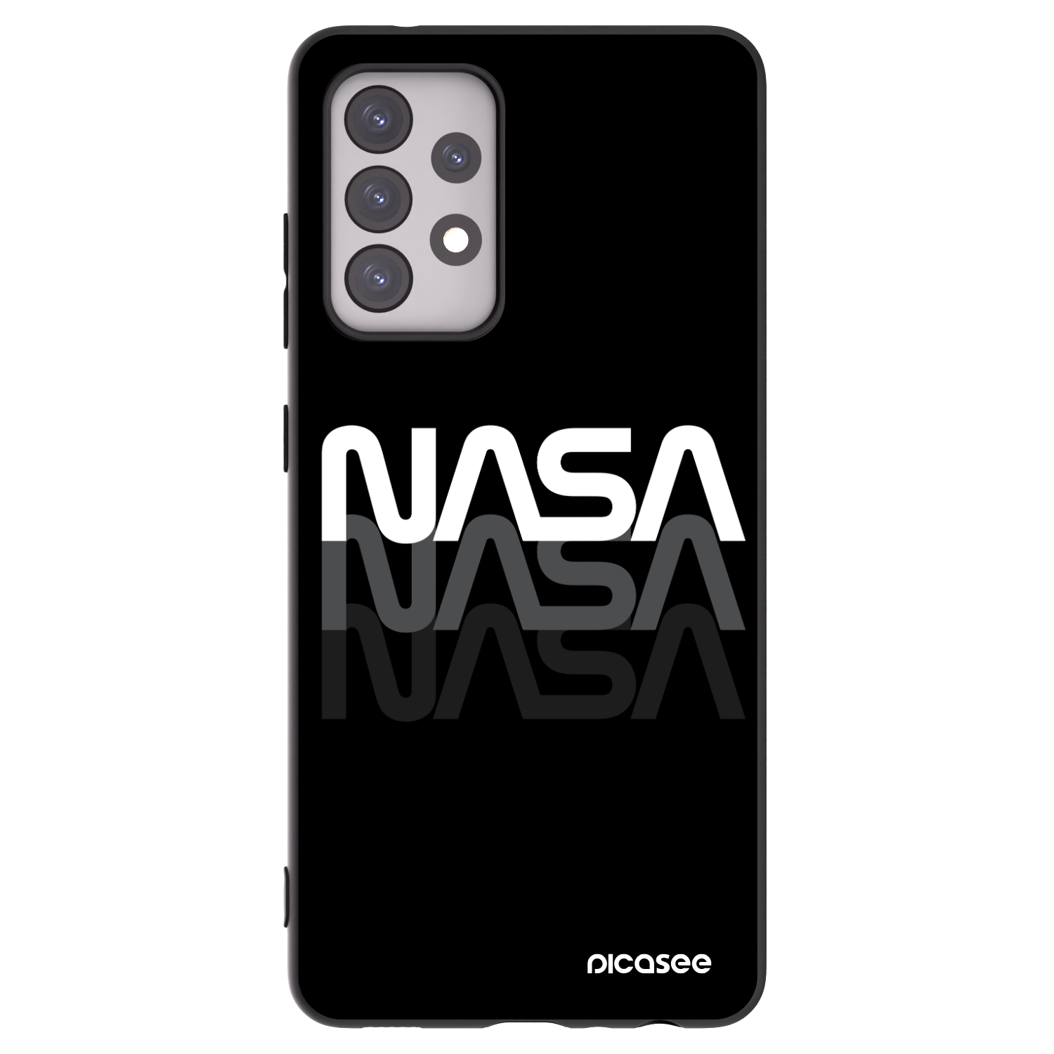 Picasee Μαύρη θήκη σιλικόνης για Samsung Galaxy A52 5G A525F - NASA Triple