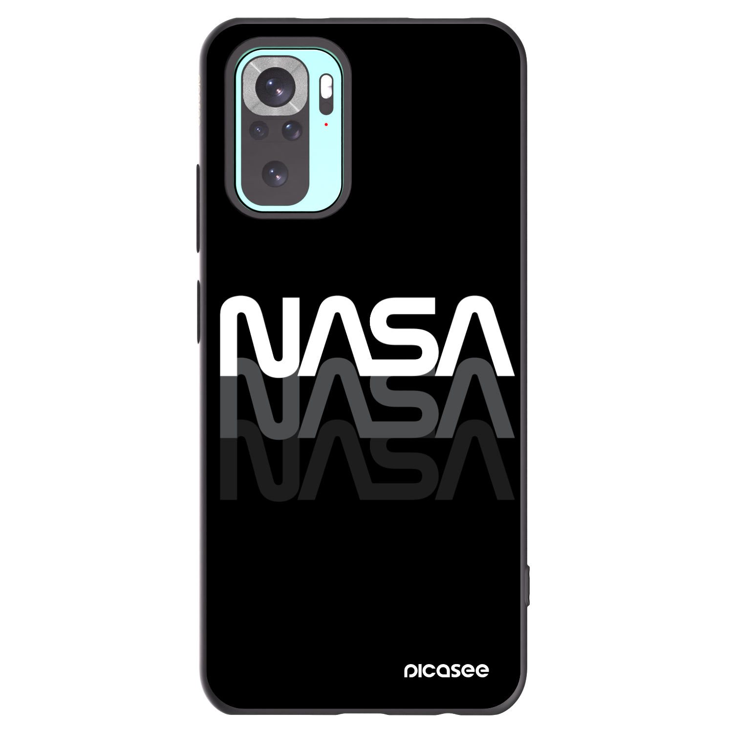 Picasee Μαύρη θήκη σιλικόνης για Xiaomi Redmi Note 10 Pro - NASA Triple